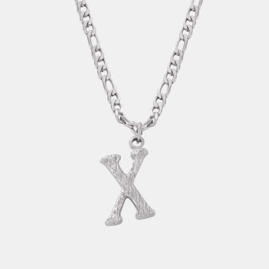 Titanium Steel Letter Pendant Necklace Style X / One Size Apparel and Accessories