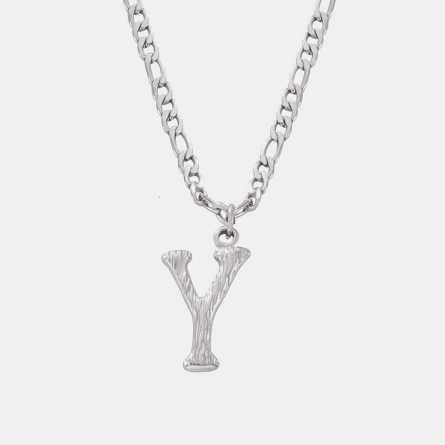 Titanium Steel Letter Pendant Necklace Style Y / One Size Apparel and Accessories