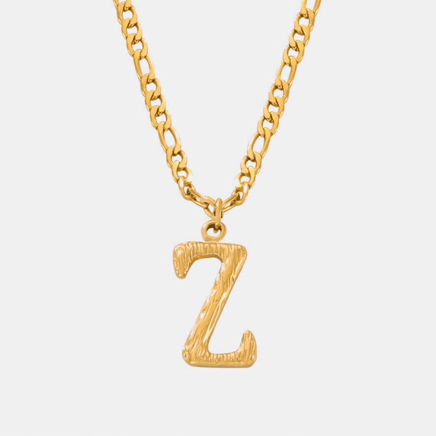 Titanium Steel Letter Pendant Necklace Style Z / One Size Apparel and Accessories