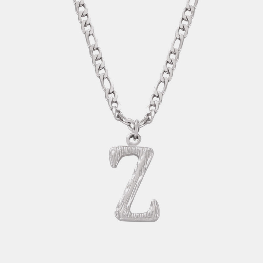 Titanium Steel Letter Pendant Necklace Style Z / One Size Apparel and Accessories