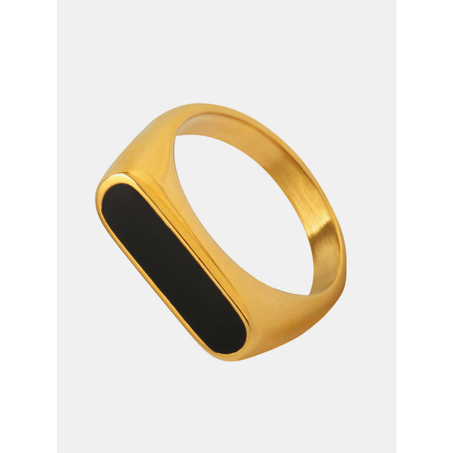 Titanium Steel Oil Drip Ring Gold / 6 Apparel and Accessories