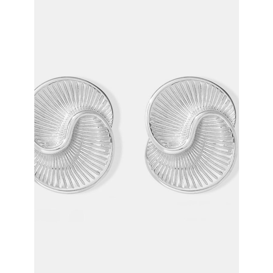 Titanium Steel Spiral Stud Earrings Silver / One Size Apparel and Accessories