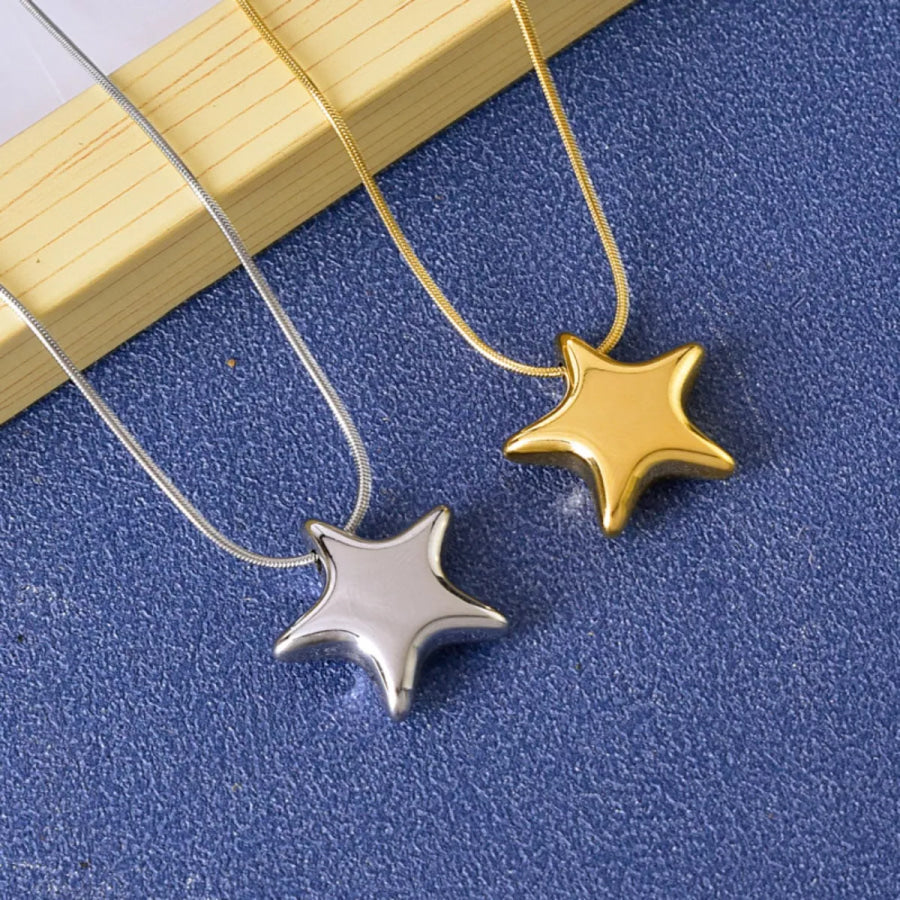Titanium Steel Star Pendant Necklace Apparel and Accessories