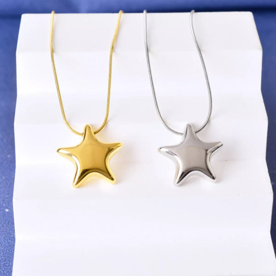 Titanium Steel Star Pendant Necklace Apparel and Accessories