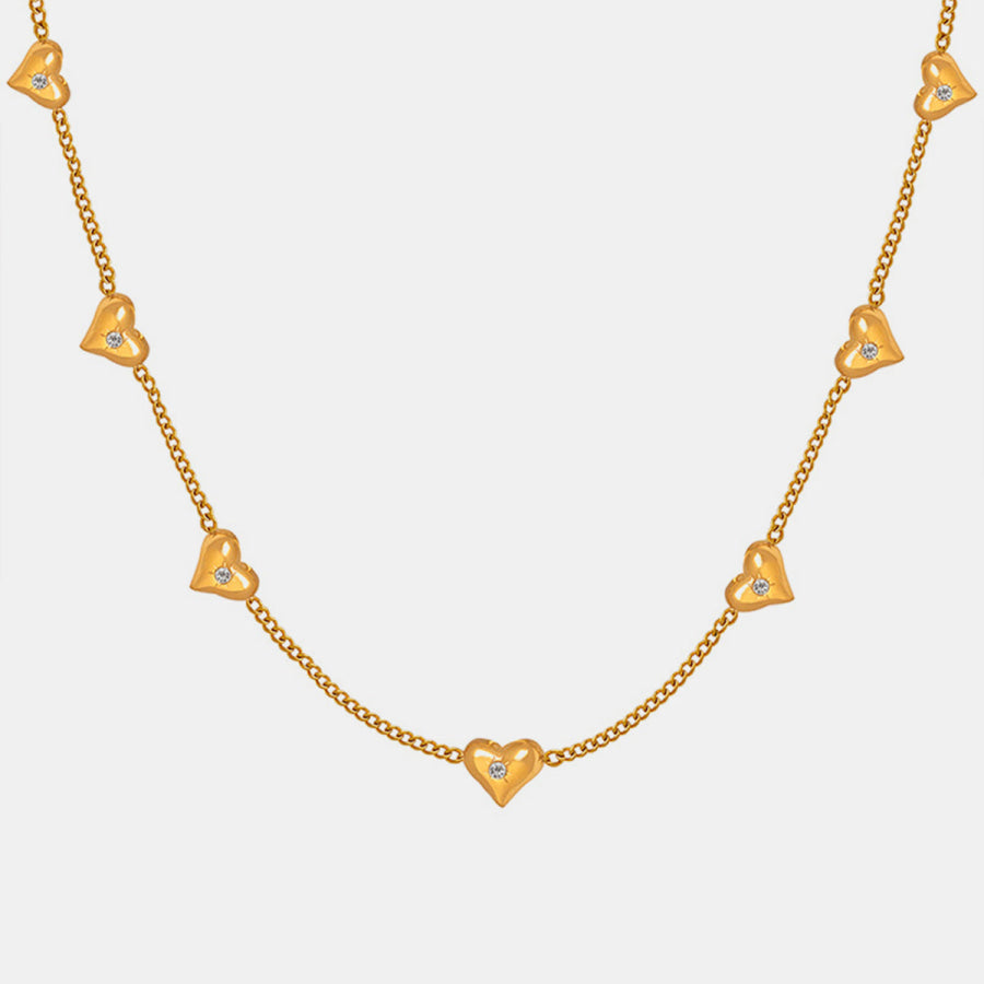 Titanium Steel Zircon Heart Necklace Apparel and Accessories