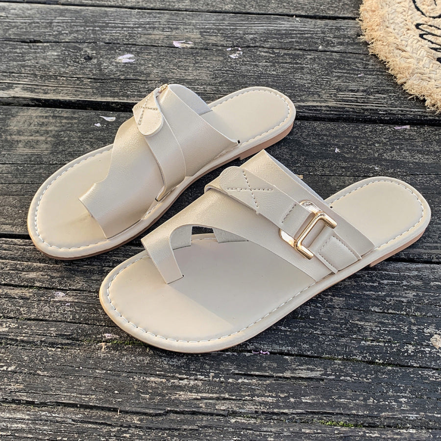 Toe Loop Buckle Decor Sandals Apparel and Accessories