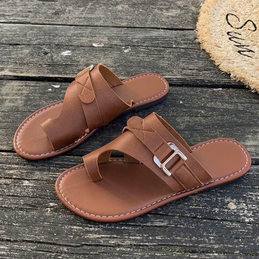 Toe Loop Buckle Decor Sandals Apparel and Accessories
