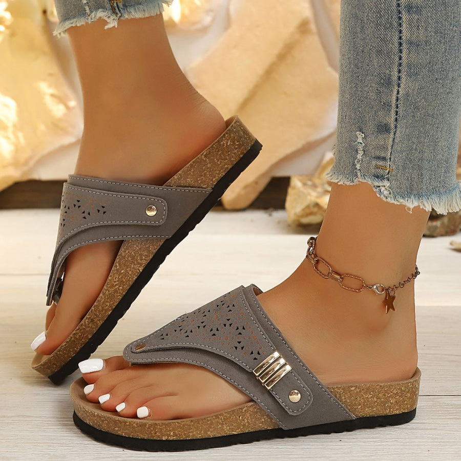 Toe Post Hollow-Out Sandals Apparel and Accessories