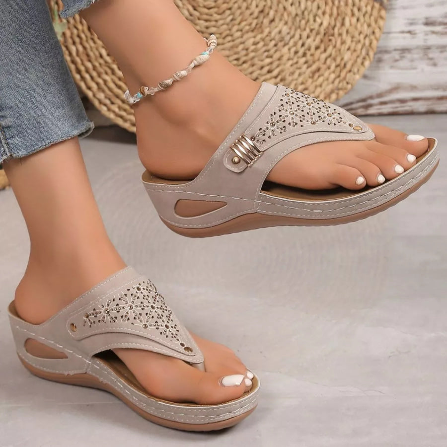 Toe Post Wedge Sandals Apparel and Accessories