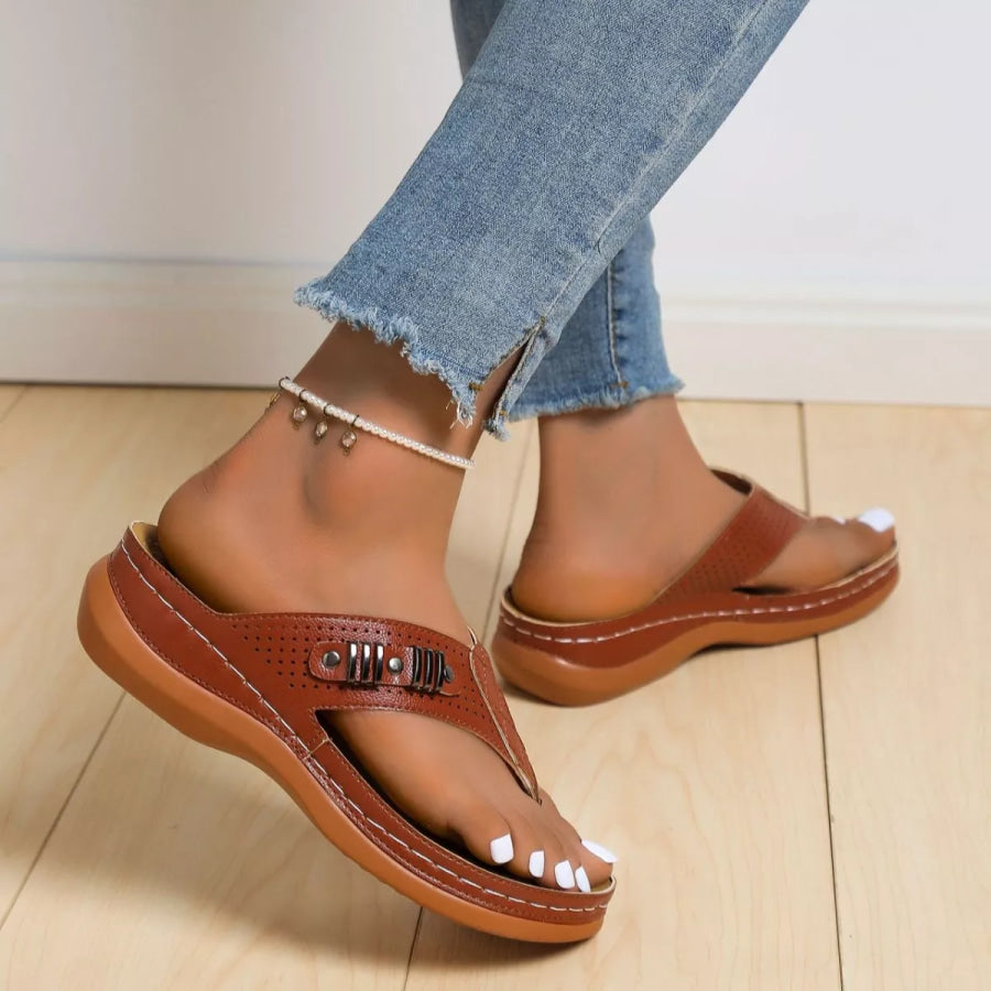 Toe Post Wedge Sandals Apparel and Accessories