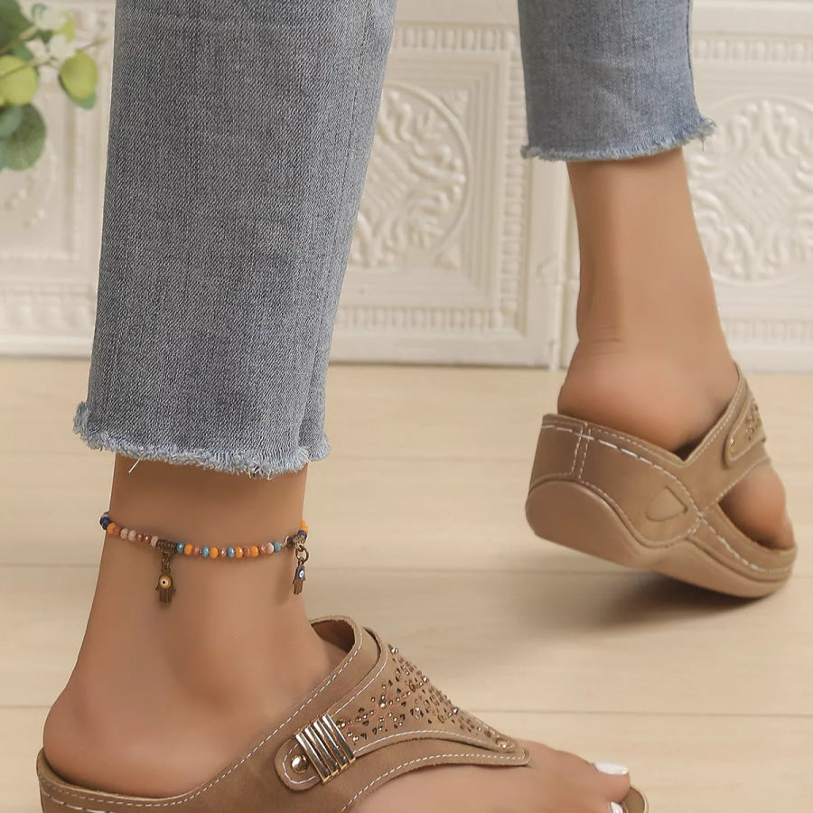 Toe Post Wedge Sandals Apparel and Accessories