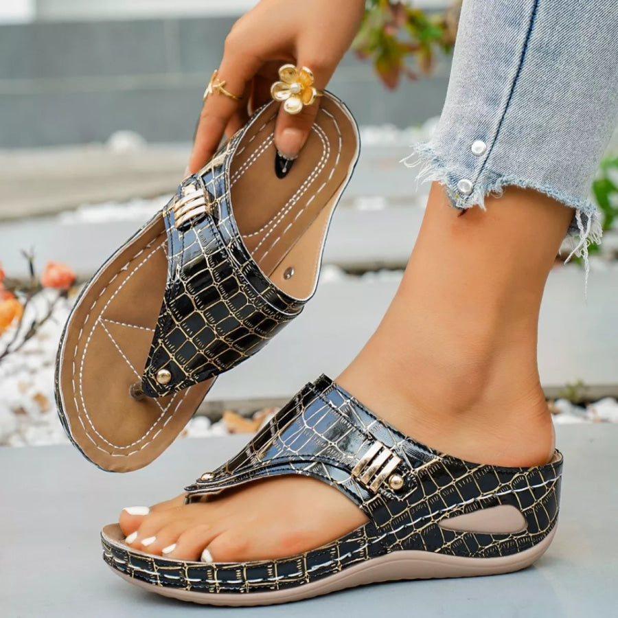 Toe Post Wedge Sandals Apparel and Accessories