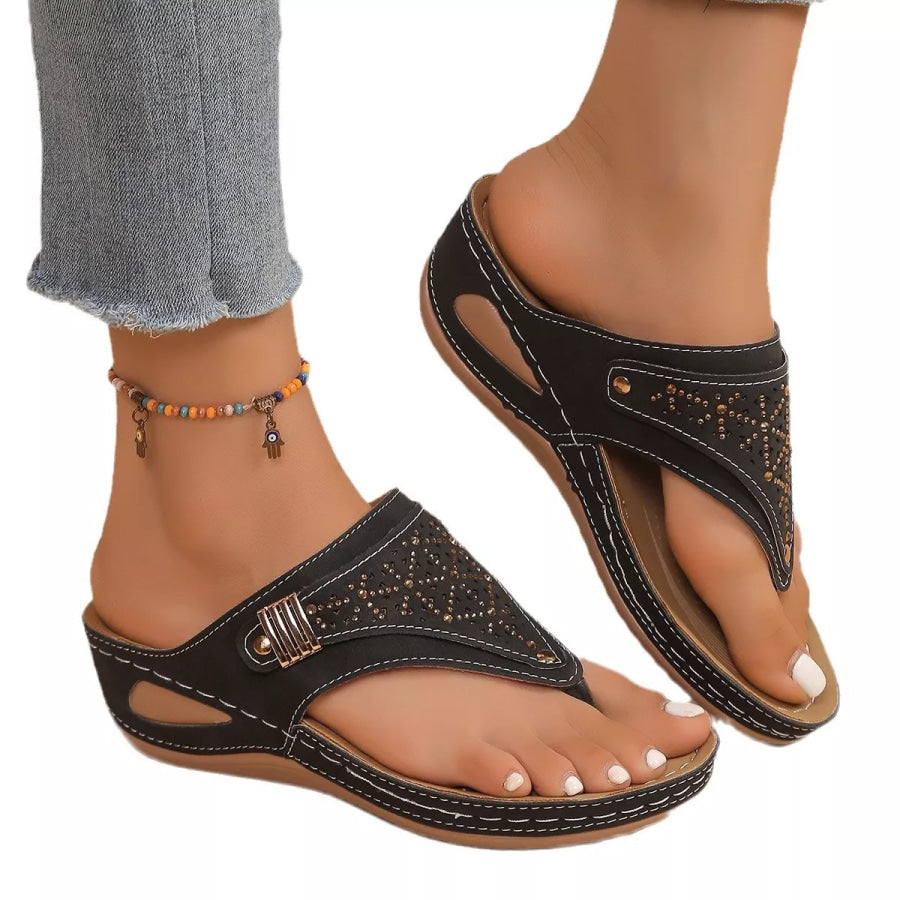 Toe Post Wedge Sandals Apparel and Accessories