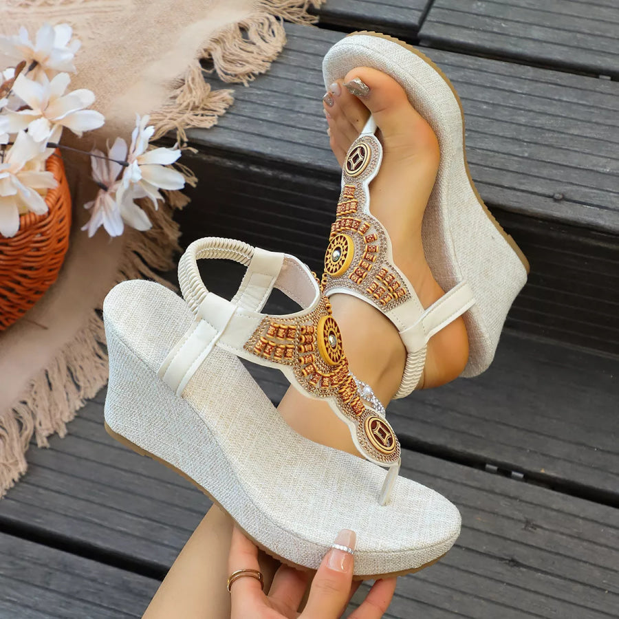 Toe Post Wedge Sandals Apparel and Accessories