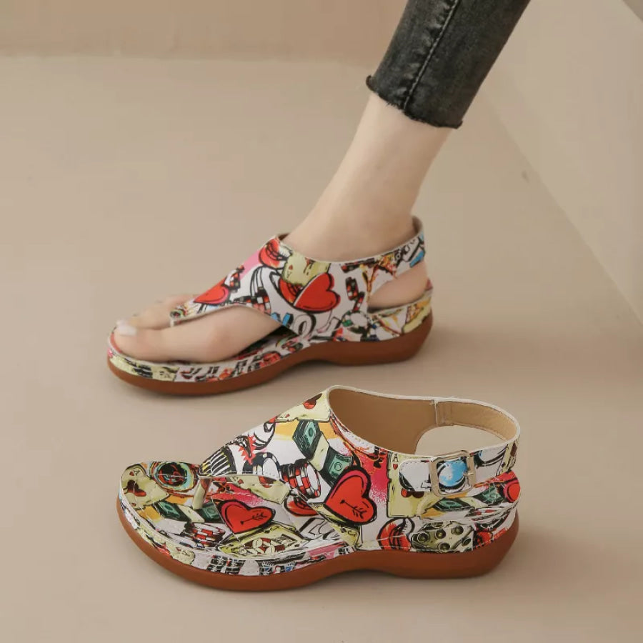 Toe Post Wedge Sandals Apparel and Accessories