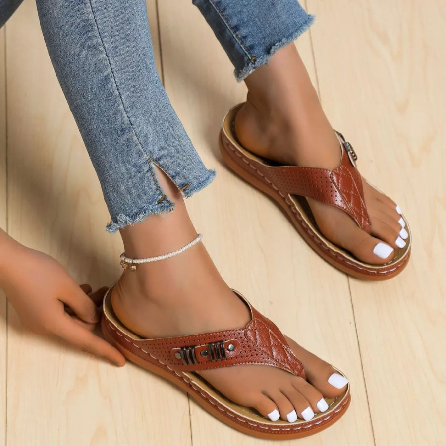 Toe Post Wedge Sandals Apparel and Accessories