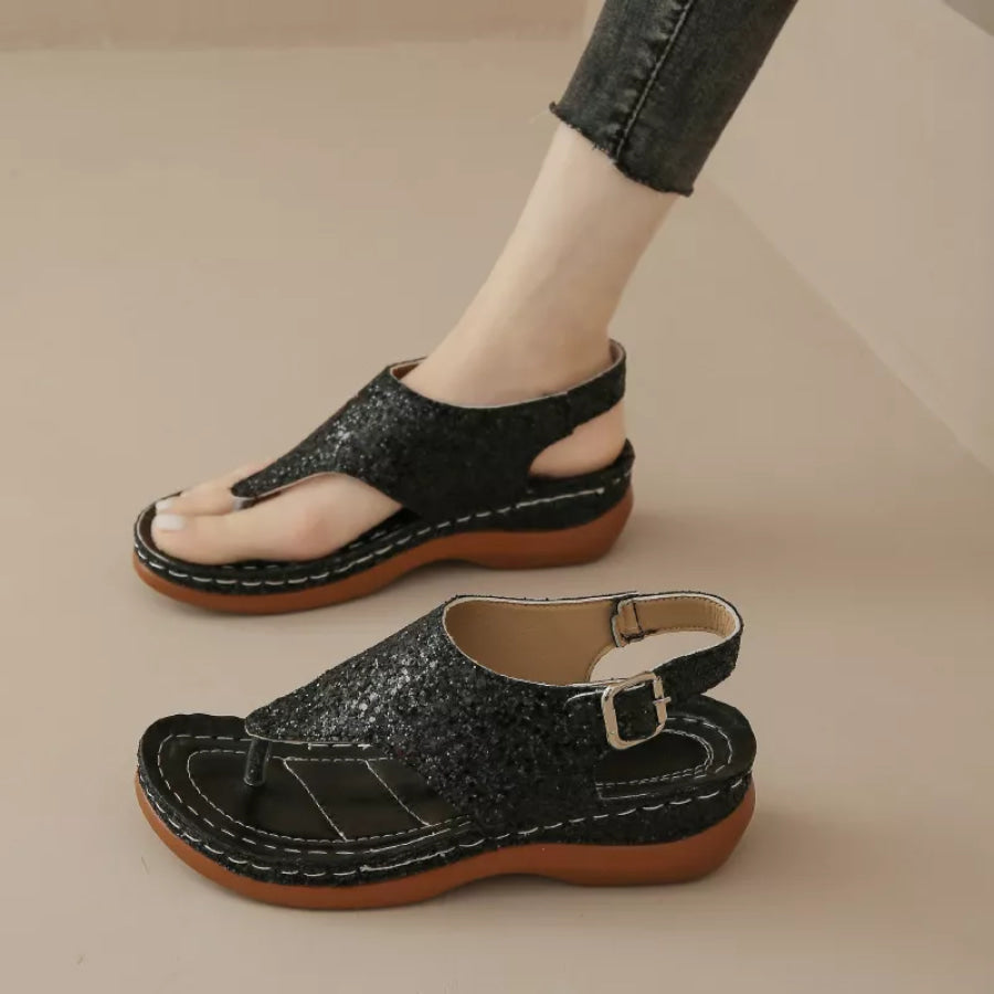 Toe Post Wedge Sandals Apparel and Accessories
