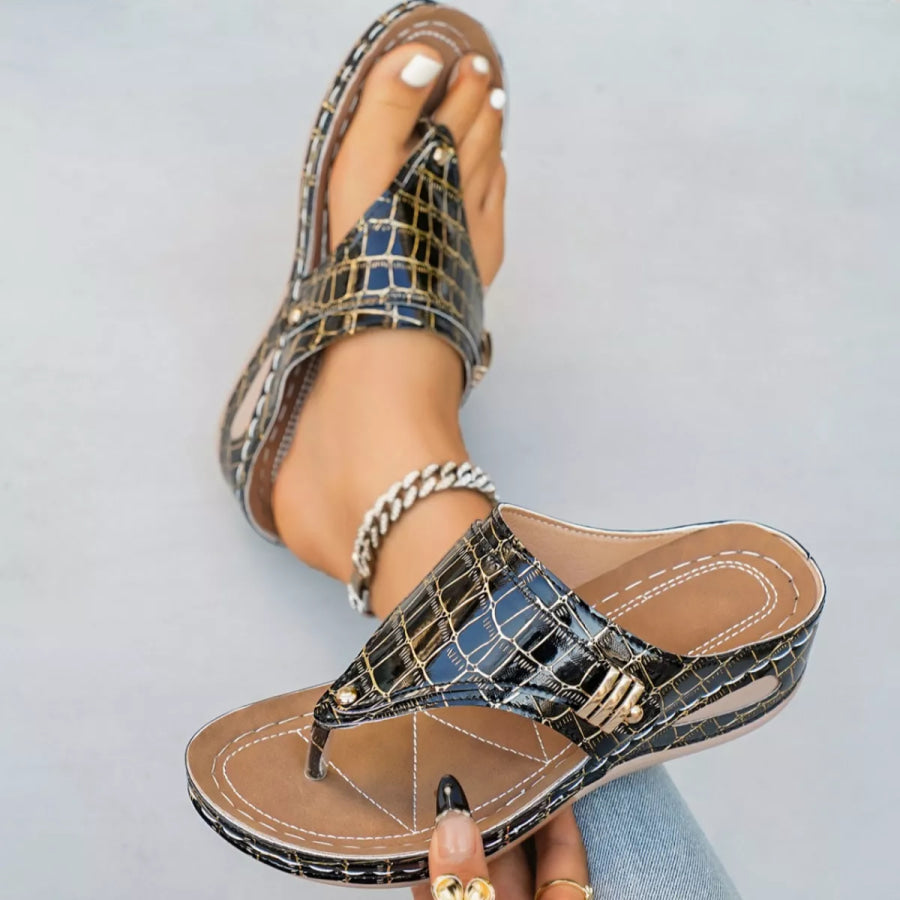 Toe Post Wedge Sandals Apparel and Accessories