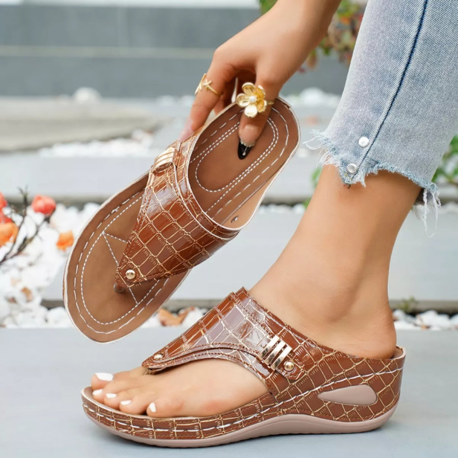 Toe Post Wedge Sandals Apparel and Accessories