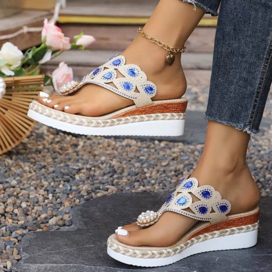 Toe Post Wedge Sandals Apparel and Accessories
