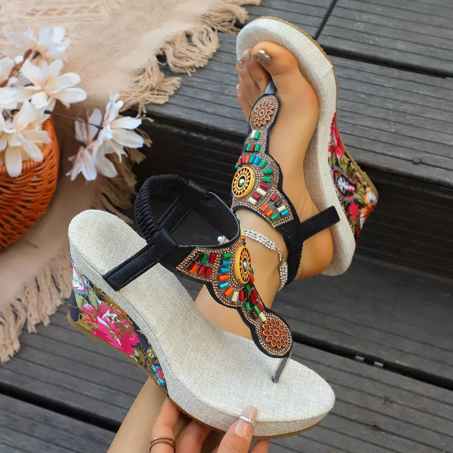 Toe Post Wedge Sandals Apparel and Accessories