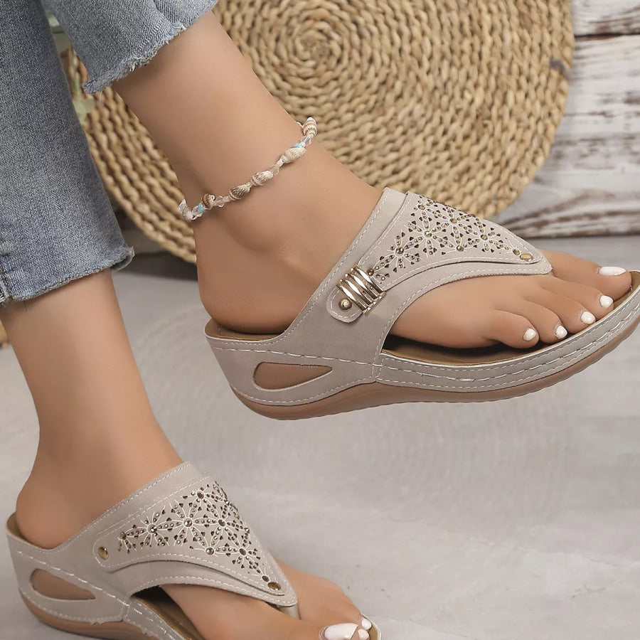 Toe Post Wedge Sandals Apparel and Accessories