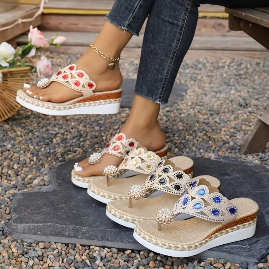 Toe Post Wedge Sandals Apparel and Accessories