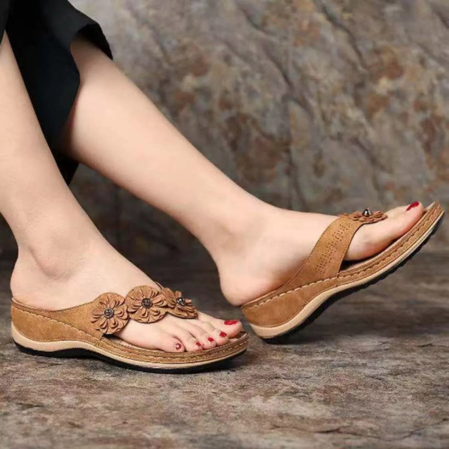 Toe Post Wedge Sandals Apparel and Accessories