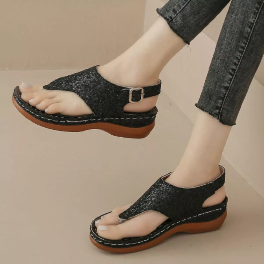 Toe Post Wedge Sandals Apparel and Accessories