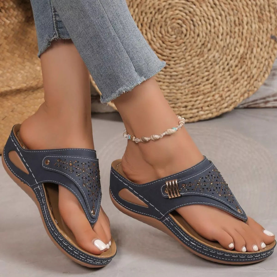 Toe Post Wedge Sandals Apparel and Accessories