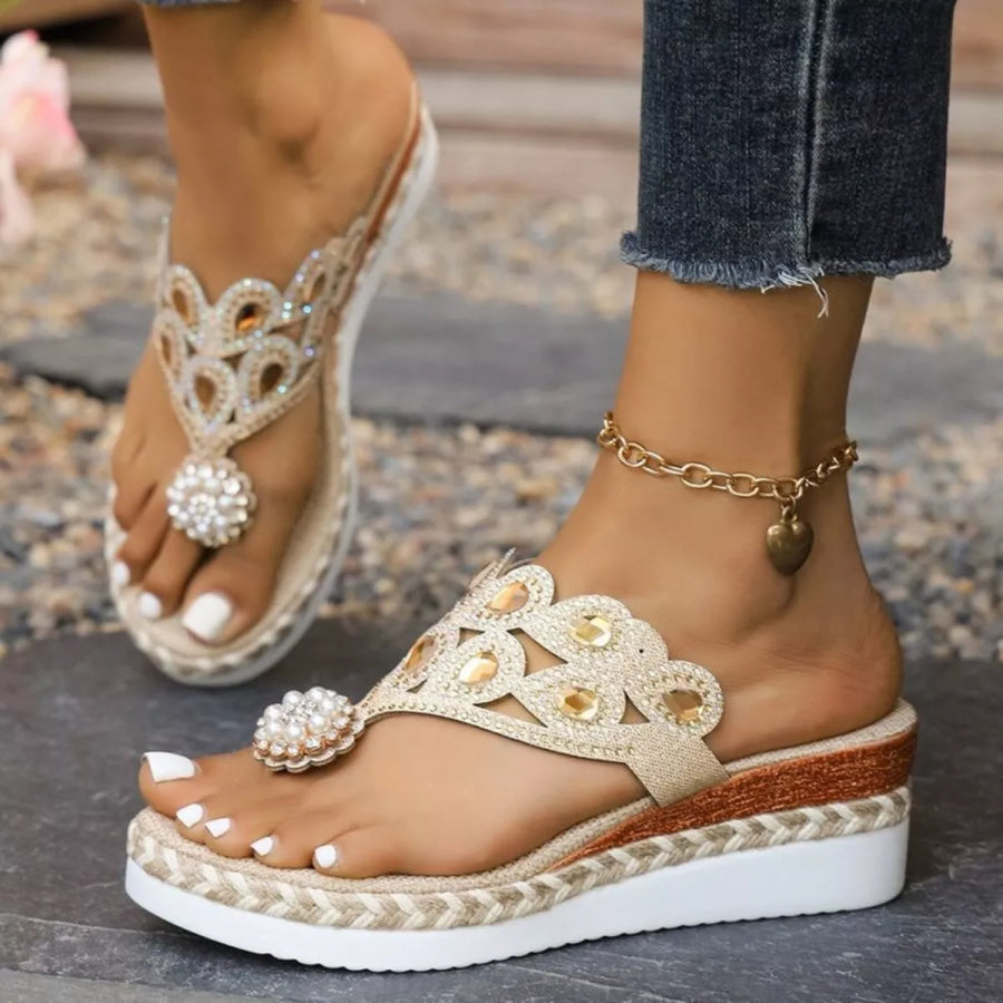 Toe Post Wedge Sandals Apparel and Accessories
