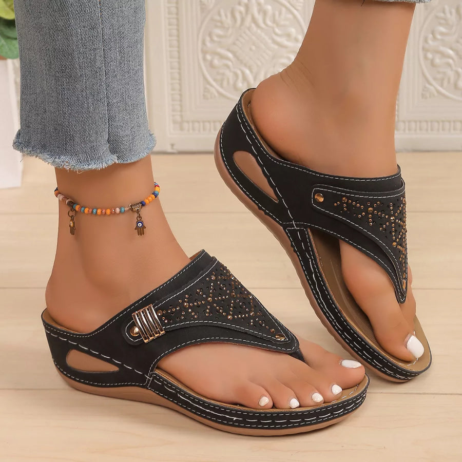 Toe Post Wedge Sandals Apparel and Accessories