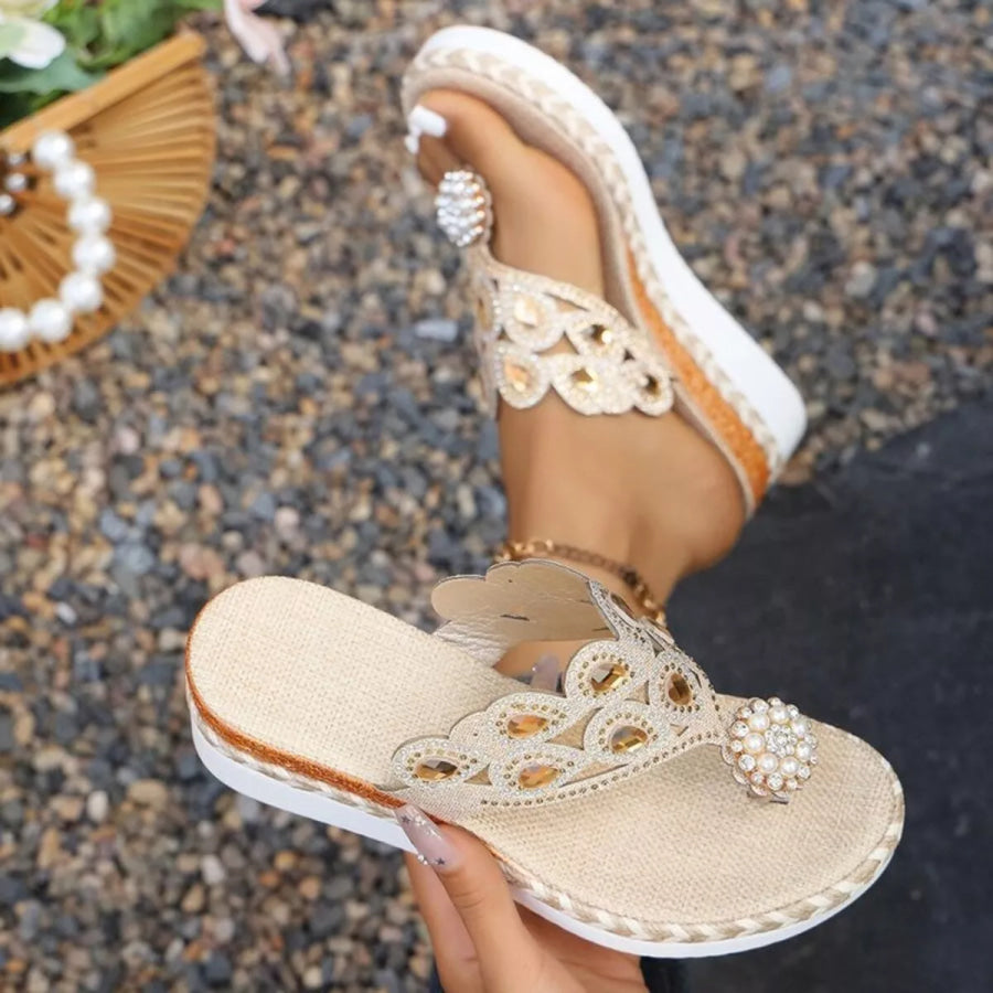 Toe Post Wedge Sandals Apparel and Accessories