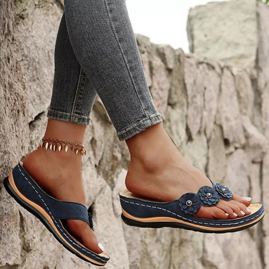 Toe Post Wedge Sandals Apparel and Accessories