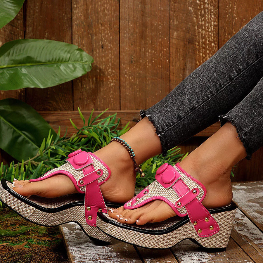 Toe Post Wedge Sandals Apparel and Accessories