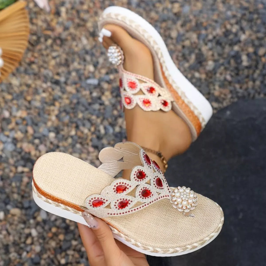 Toe Post Wedge Sandals Apparel and Accessories