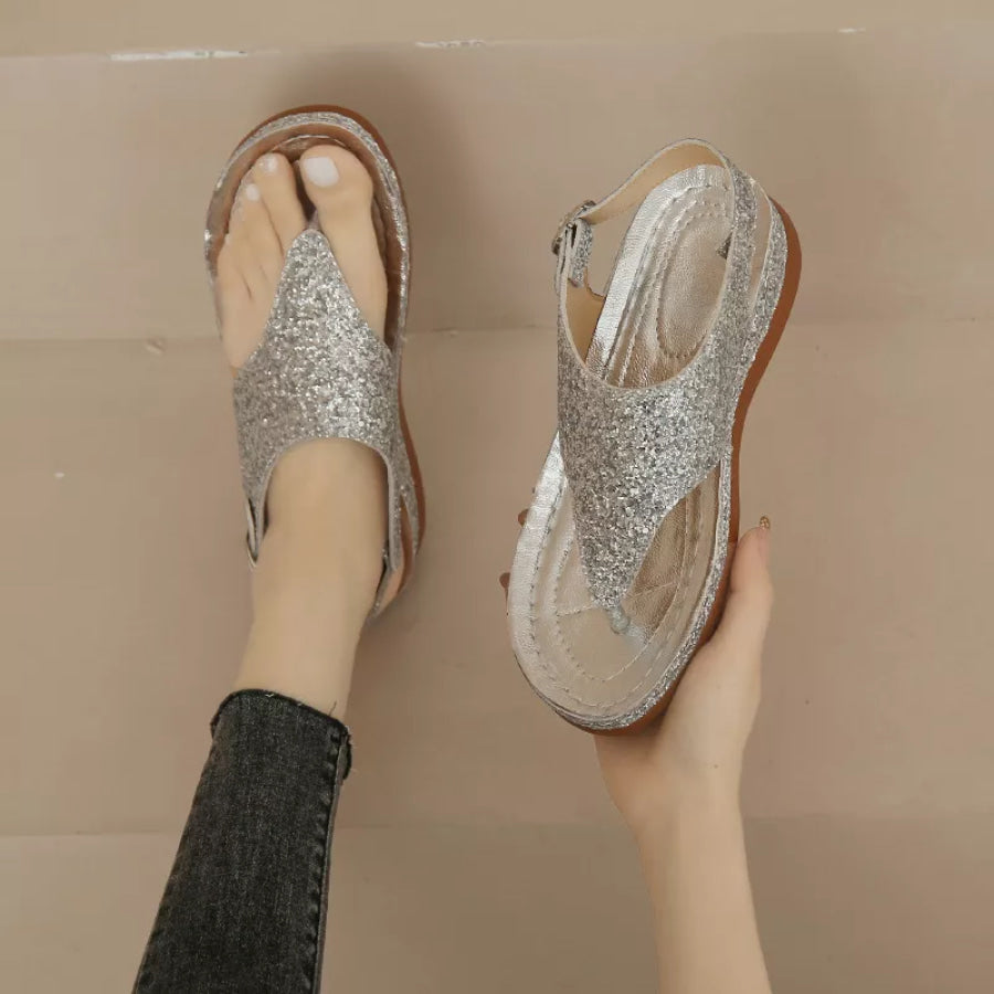 Toe Post Wedge Sandals Apparel and Accessories