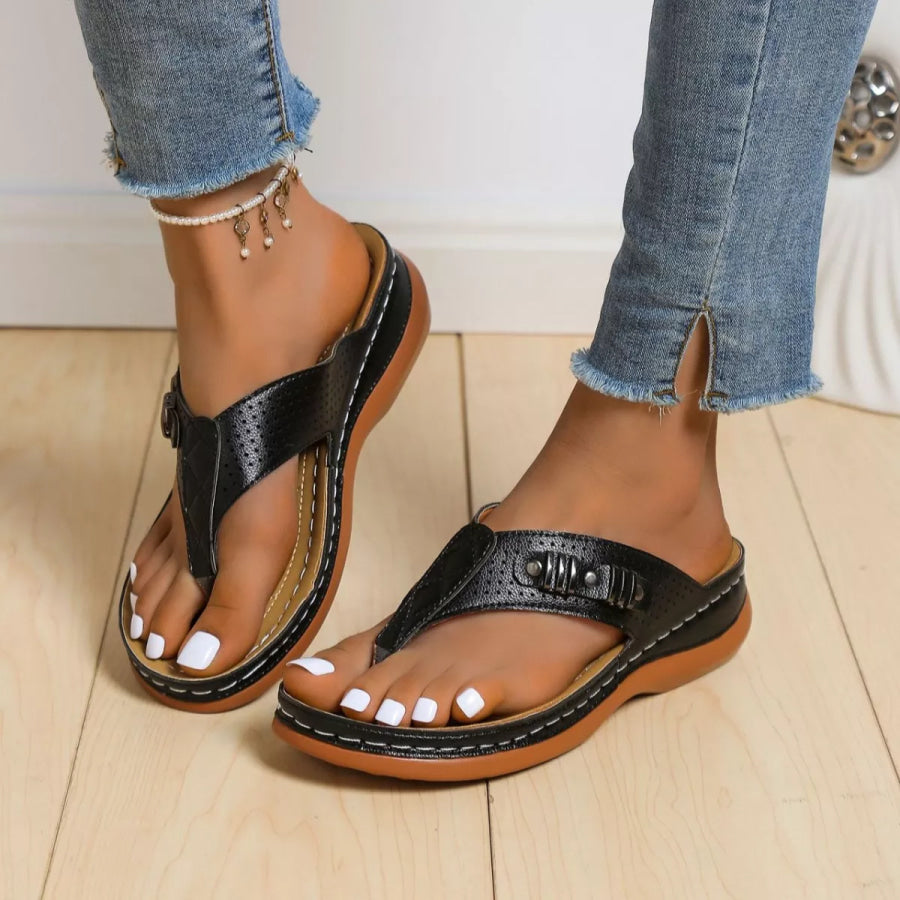 Toe Post Wedge Sandals Apparel and Accessories