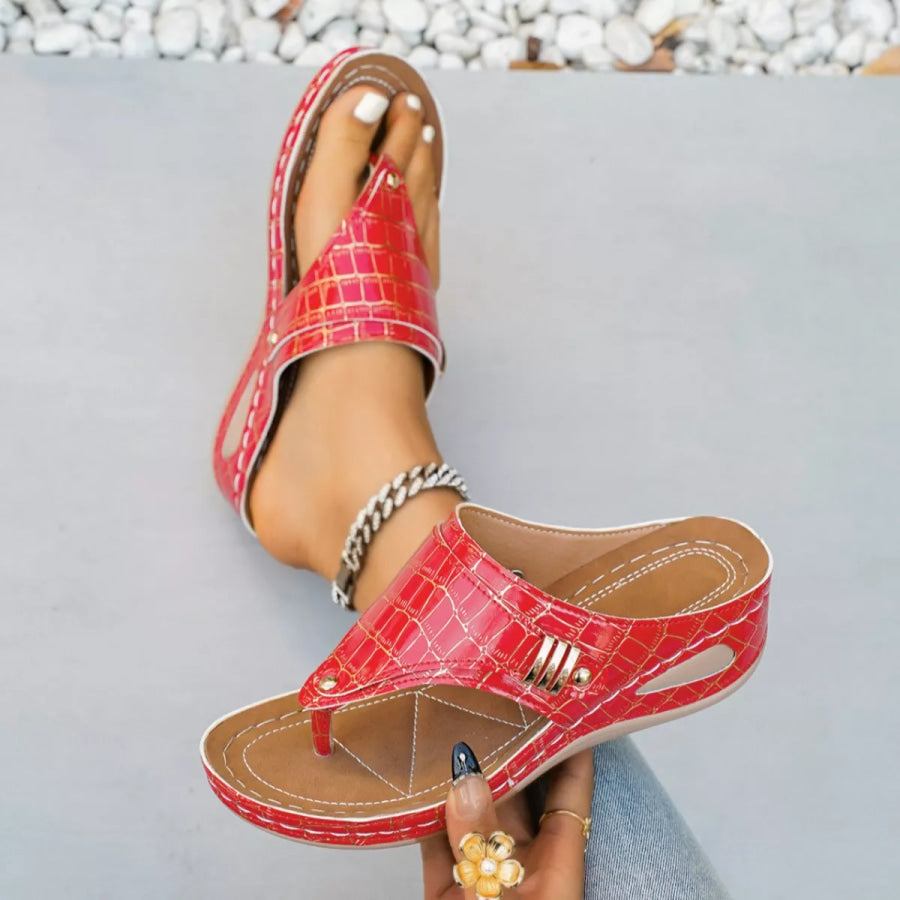 Toe Post Wedge Sandals Apparel and Accessories