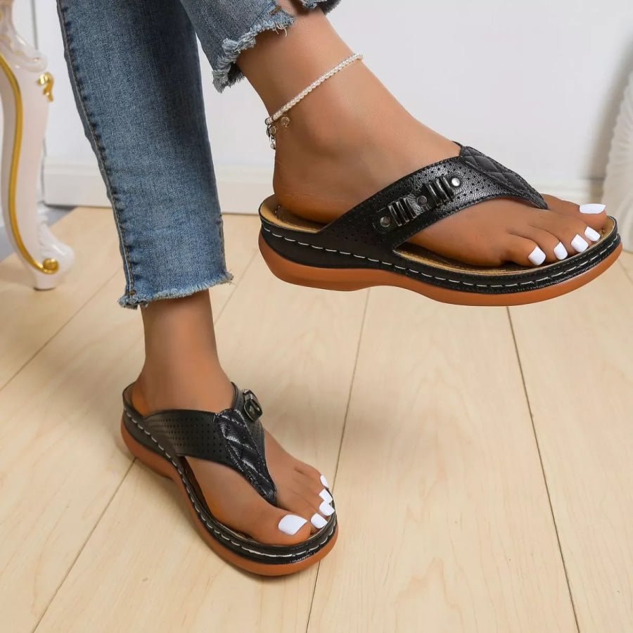 Toe Post Wedge Sandals Apparel and Accessories