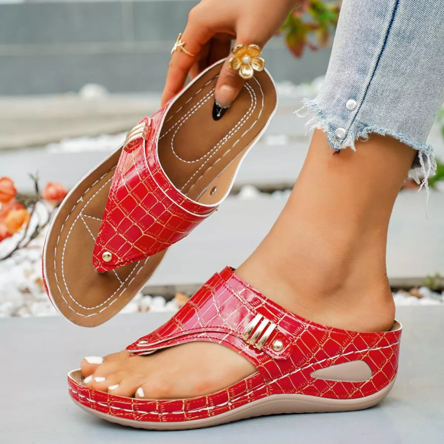 Toe Post Wedge Sandals Apparel and Accessories