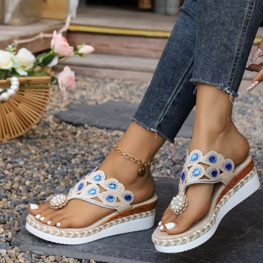 Toe Post Wedge Sandals Apparel and Accessories
