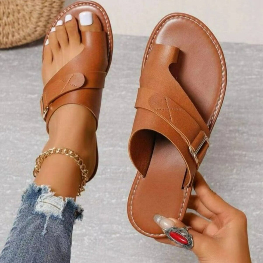 Toe Ring Buckle Sandals Apparel and Accessories