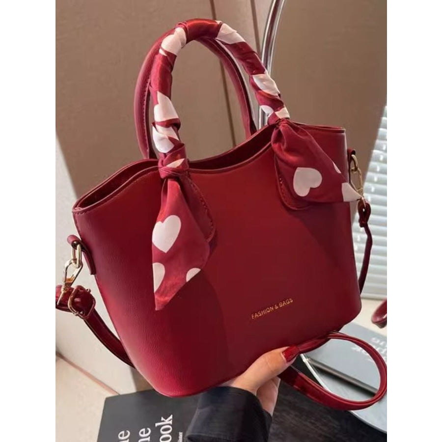 Top Handle Bucket Bag Red / One Size Apparel and Accessories