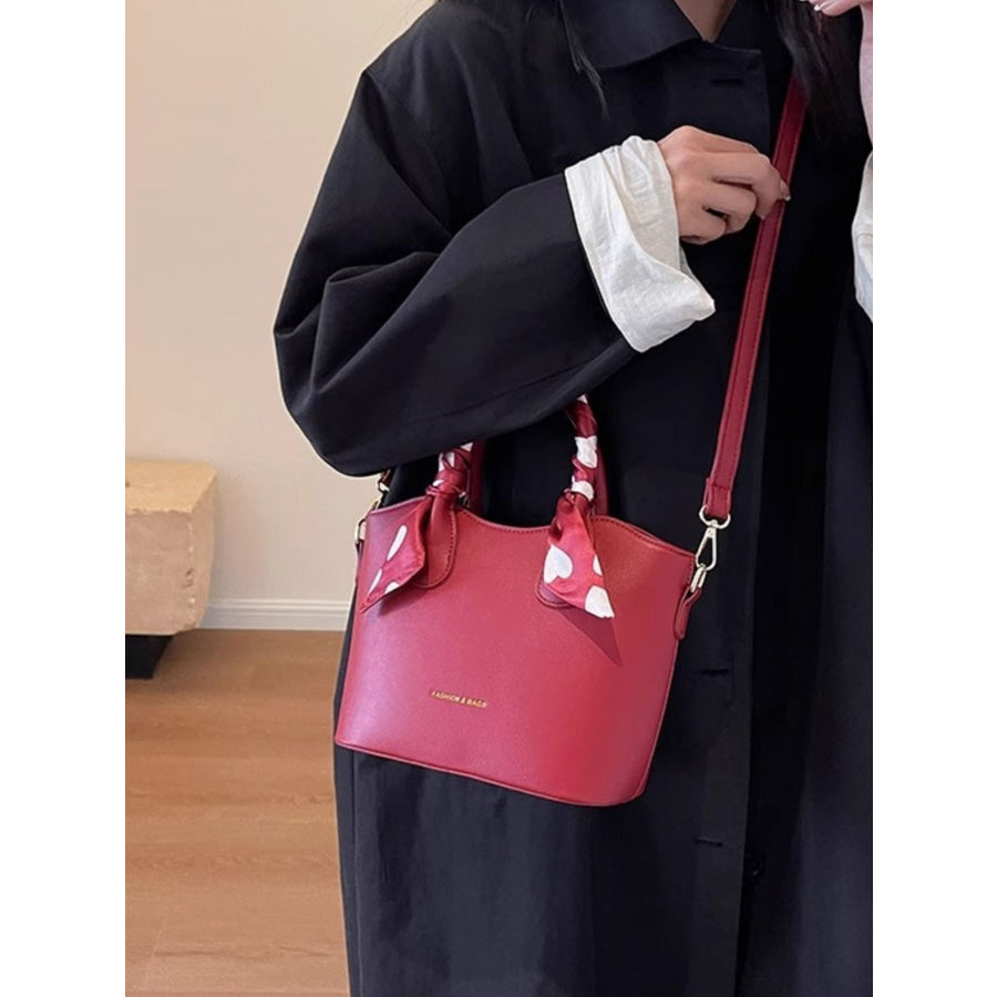 Top Handle Bucket Bag Red / One Size Apparel and Accessories