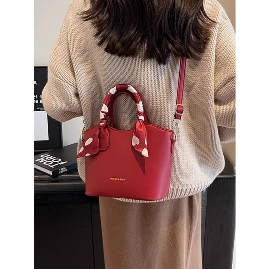 Top Handle Bucket Bag Red / One Size Apparel and Accessories