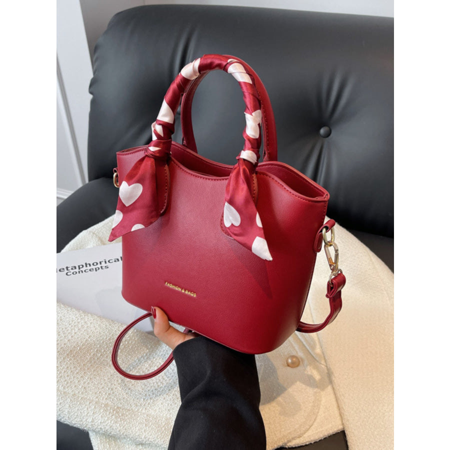 Top Handle Bucket Bag Red / One Size Apparel and Accessories