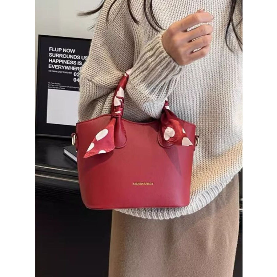 Top Handle Bucket Bag Red / One Size Apparel and Accessories