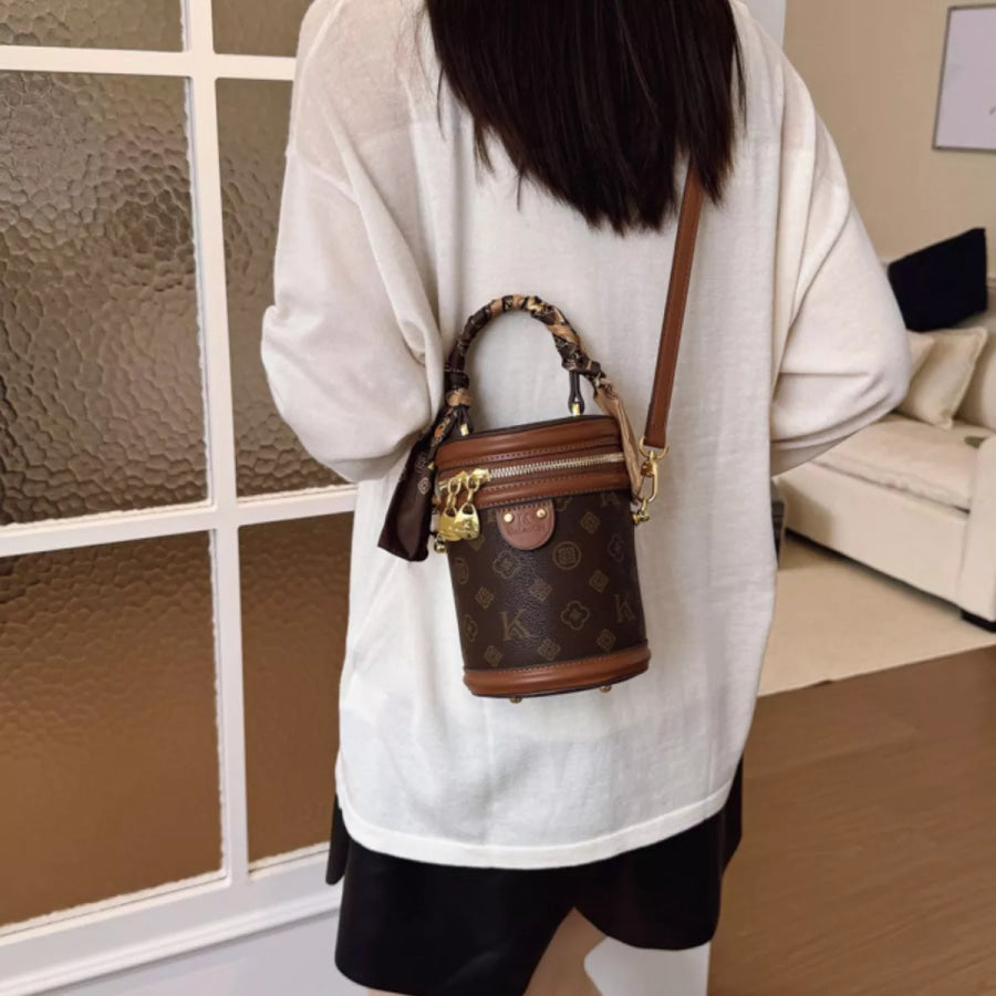 Top Handle Bucket Crossbody Bag Brown / onesize Apparel and Accessories