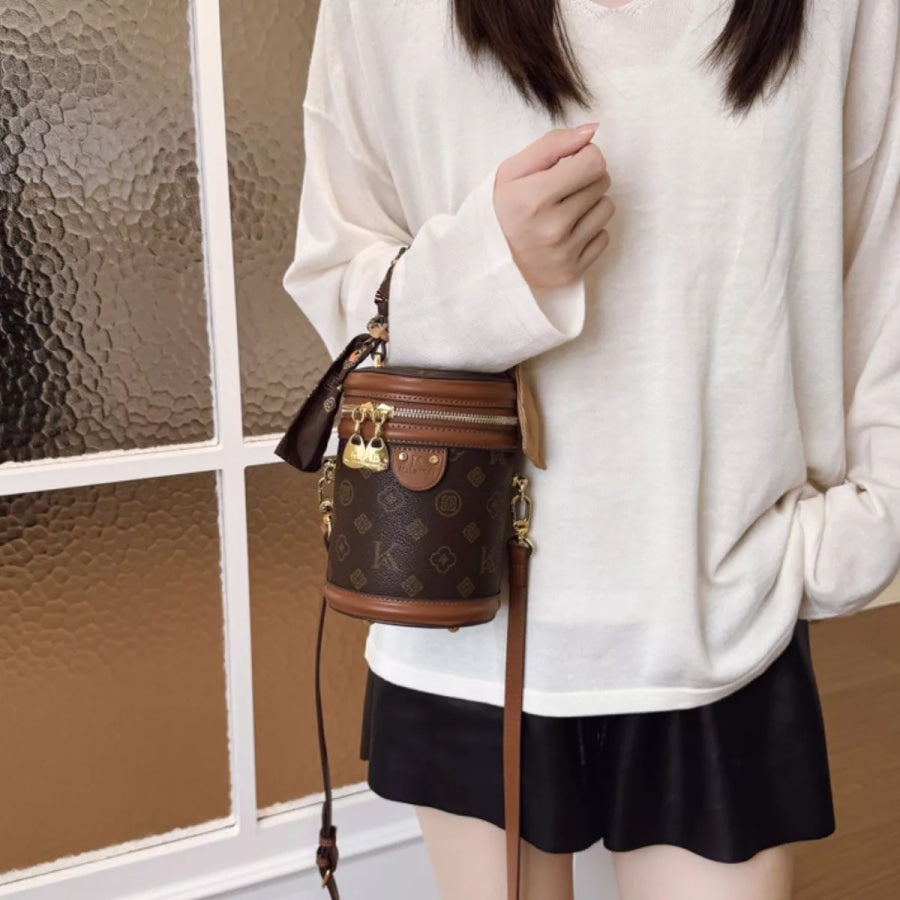 Top Handle Bucket Crossbody Bag Brown / onesize Apparel and Accessories